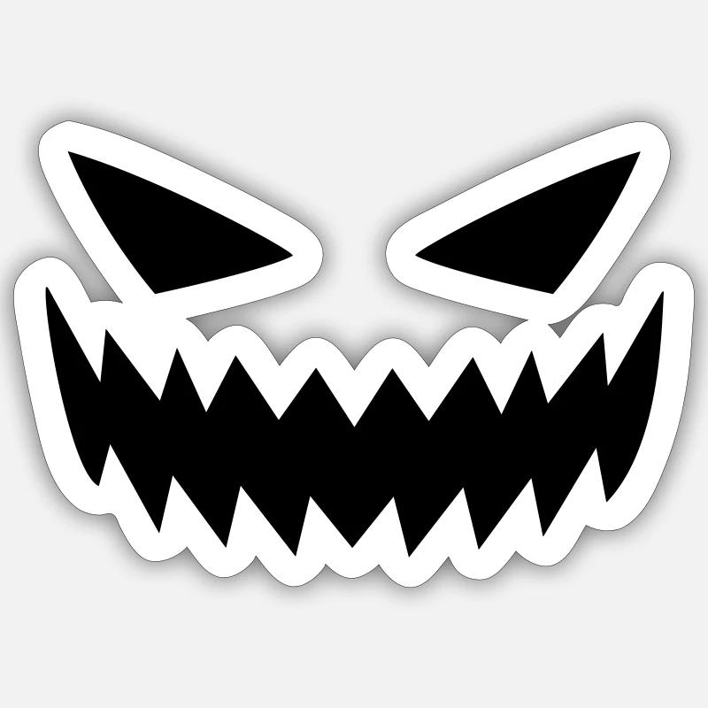 Gestörte Horrorfratze - Sticker Größe S (10 x 10 cm) - Mattweiß