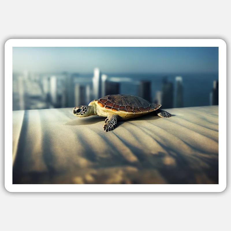 Turtle with ambition Sticker size S (10 x 10 cm)