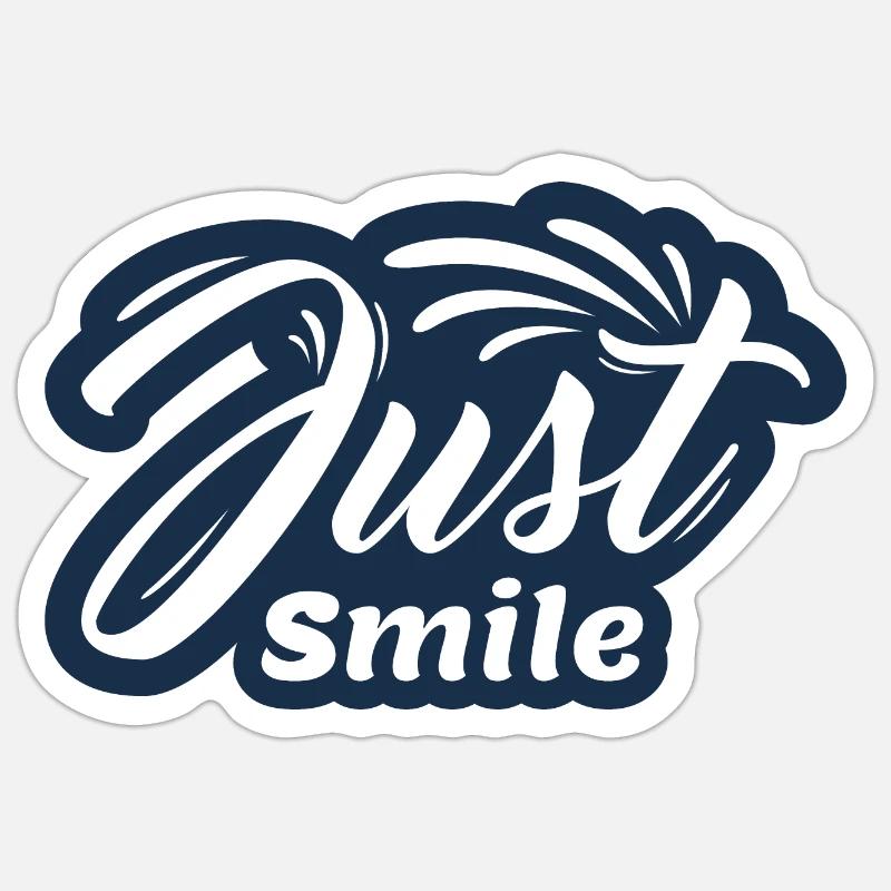 Einfach lächeln - Sticker Größe S (10 x 10 cm) - Mattweiß