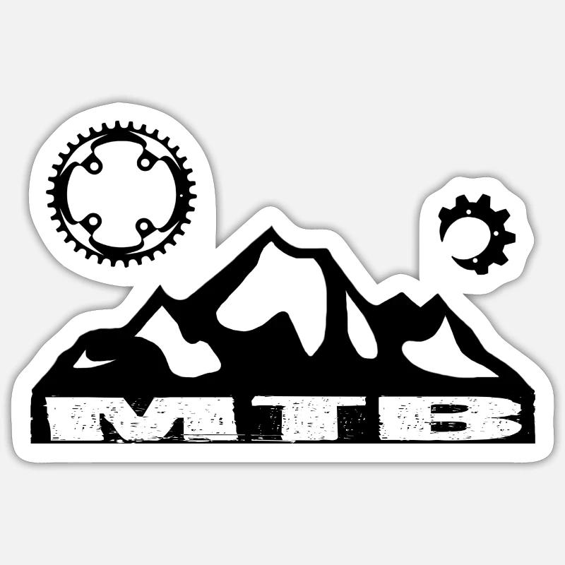 Mtb - Sticker Größe S (10 x 10 cm) - Mattweiß