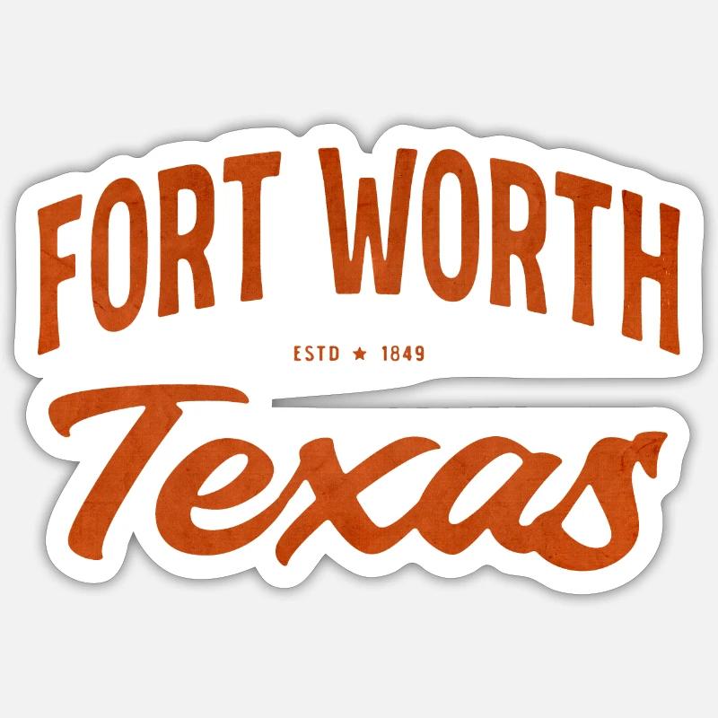 Fort Worth Texas Script - Sticker Größe S (10 x 10 cm) - Mattweiß
