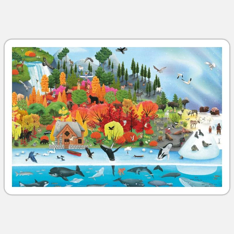 Objet caché de la nature sauvage du Canada Sticker taille S (10 x 10 cm)