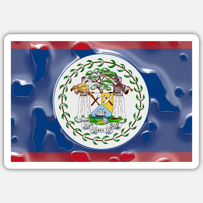 Belize - Sticker taille S (10 x 10 cm) - blanc mat