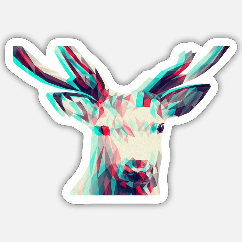 Elk 3D effect Sticker size S (10 x 10 cm)