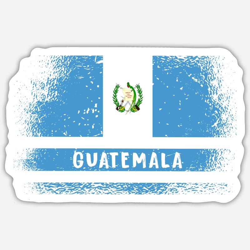 Drapeau du Guatemala - Sticker taille S (10 x 10 cm) - blanc mat