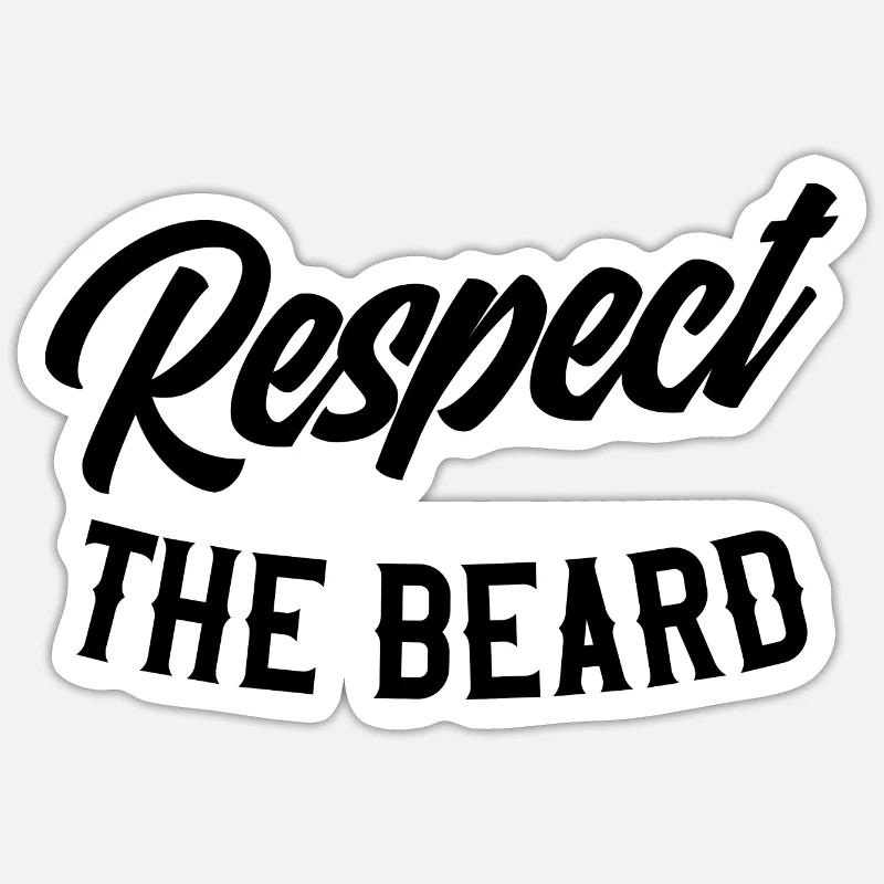 Respect the beard - Sticker size S (10 x 10 cm) - white matte