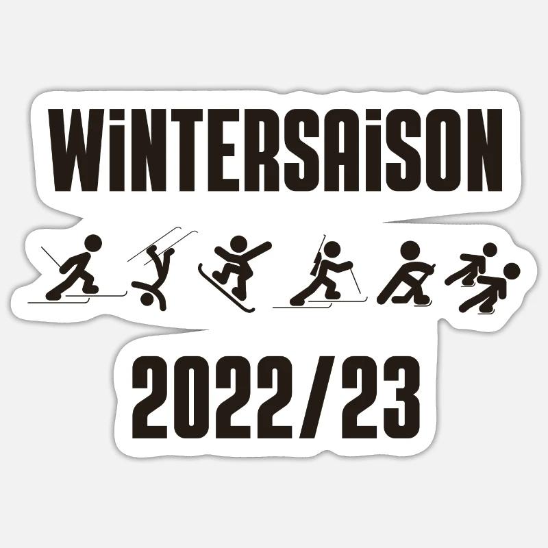 Wintersaison 2022/23 - Sticker Größe S (10 x 10 cm) - Mattweiß