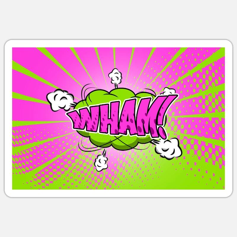 Wham! Comic Style Bubble Graffiti Lettering Sticker size S (10 x 10 cm)