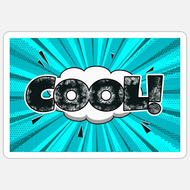 cool Tegneserie Stil Bubble Graffiti Bogstaver - Sticker størrelse S (10 x 10 cm) - mat hvid