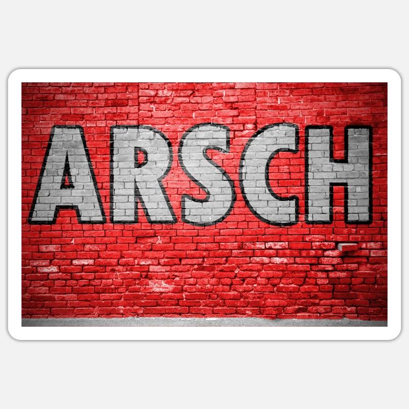 Graffiti de mur de briques de cul Sticker taille S (10 x 10 cm)