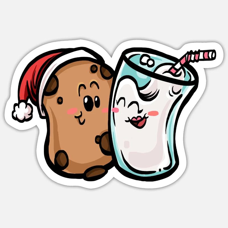 Cookie & Milk - Sticker size S (10 x 10 cm) - white matte