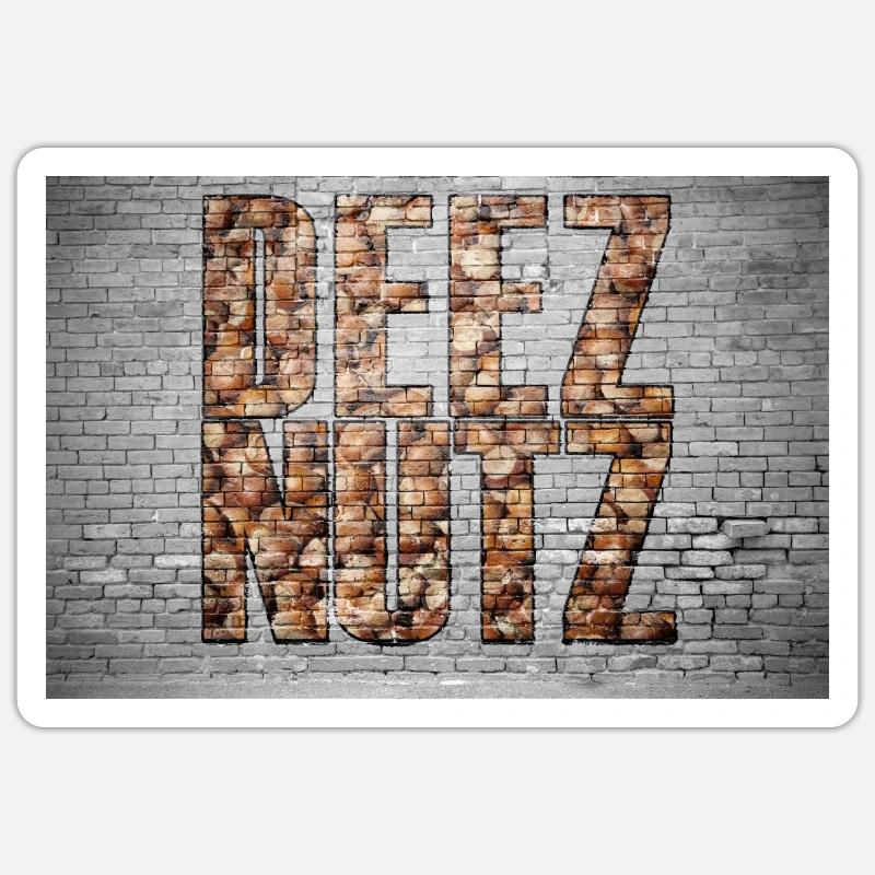 Deez Nutz Graffiti - Sticker Größe S (10 x 10 cm) - Mattweiß