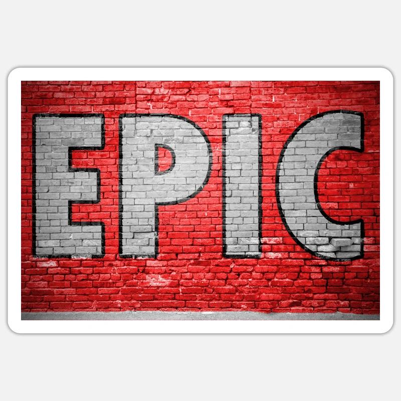 Epic Brick Wall Graffiti Sticker size S (10 x 10 cm)