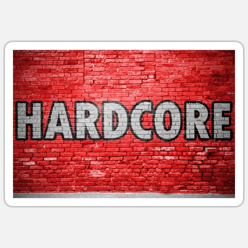 Graffiti mural de briques hardcore Sticker taille S (10 x 10 cm)