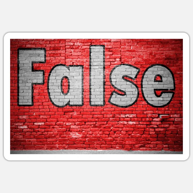 False Ziegelsteinmauer Graffiti - Sticker Größe S (10 x 10 cm) - Mattweiß