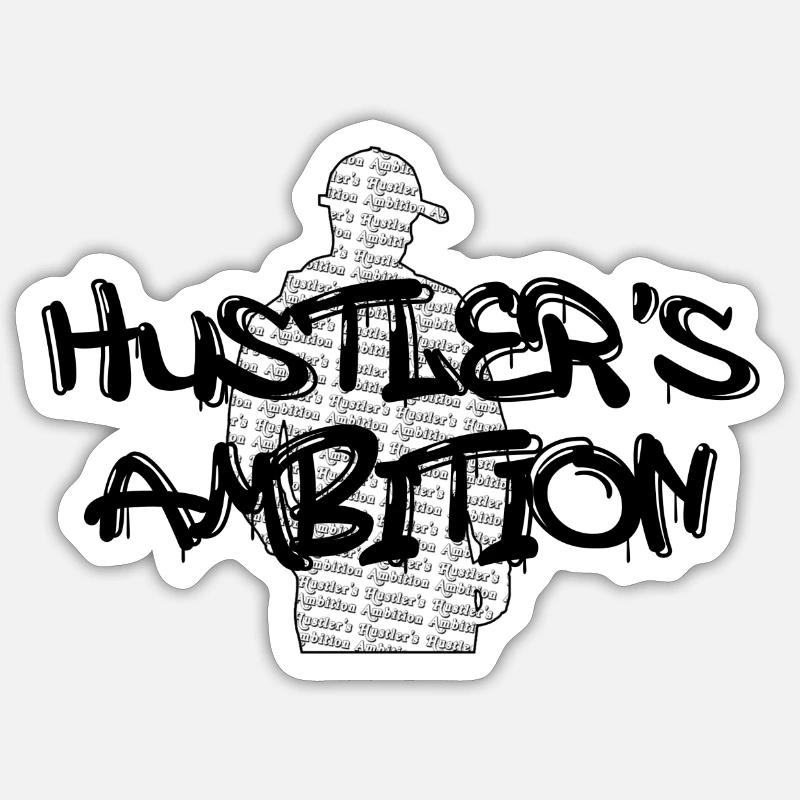 Hustler's Ambition Serie7 - Sticker taille S (10 x 10 cm) - blanc mat