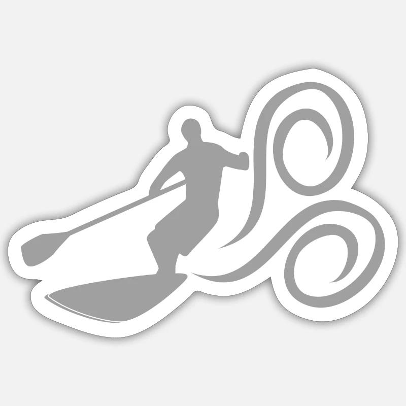 Paddle Surf - Sticker taille S (10 x 10 cm) - blanc mat