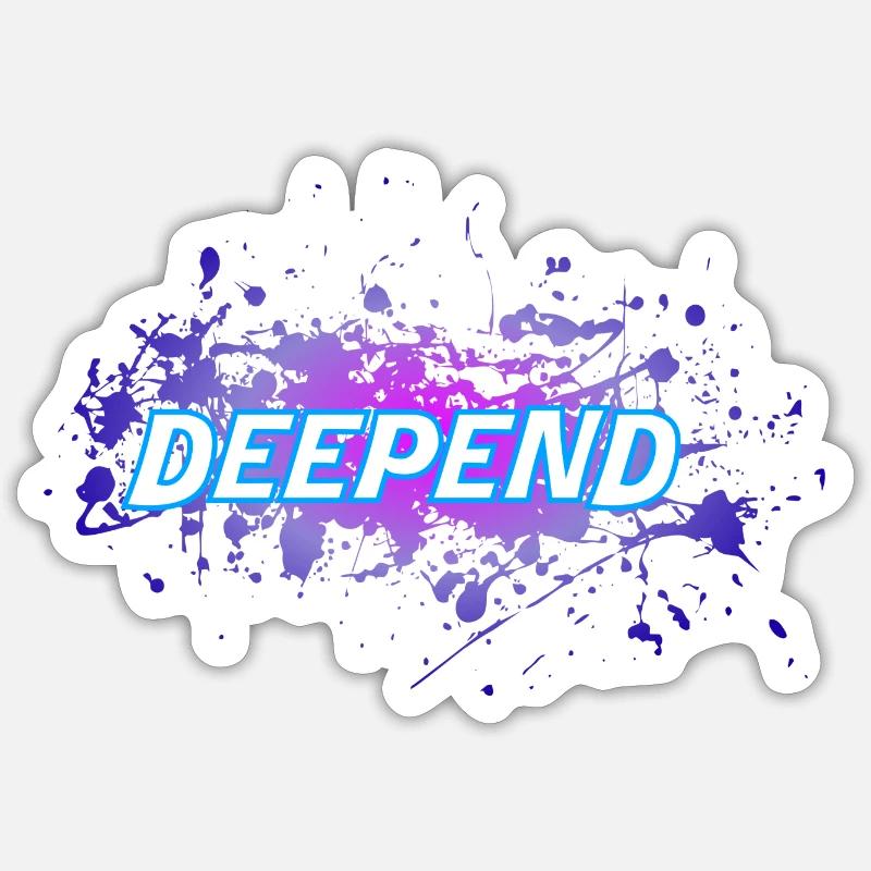 Deepend - Sticker Größe S (10 x 10 cm) - Mattweiß