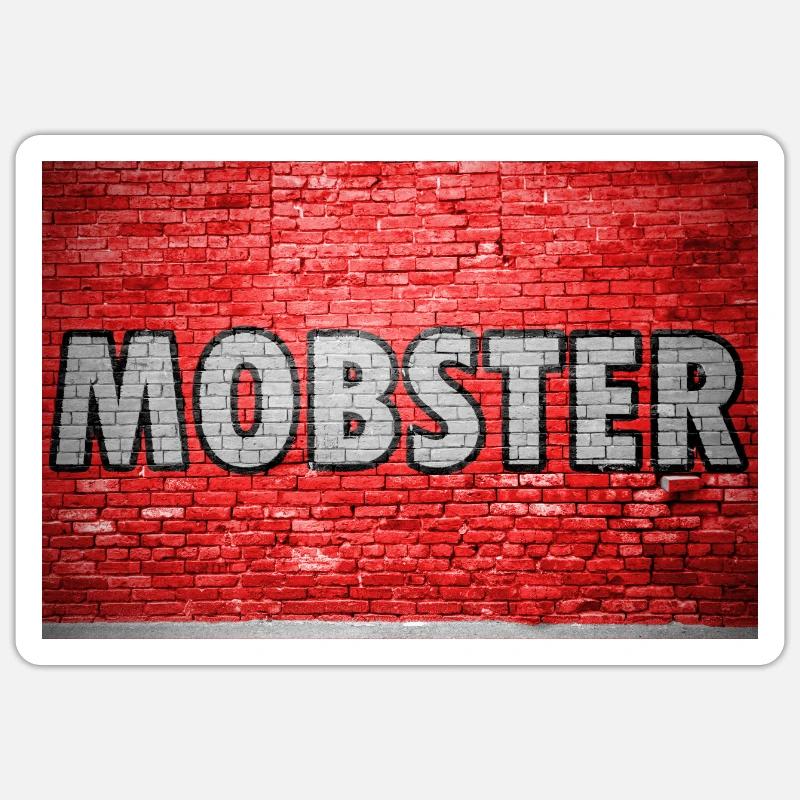 Graffiti mafieux - Sticker taille S (10 x 10 cm) - blanc mat