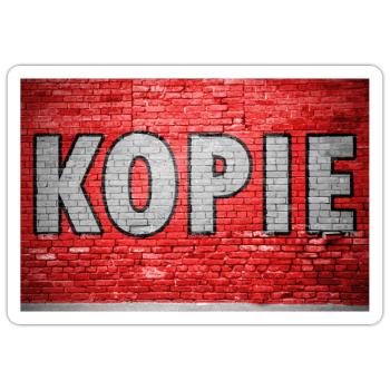 Kopie Ziegelsteinmauer Graffiti - Sticker Größe S (10 x 10 cm) - Mattweiß - Vorne
