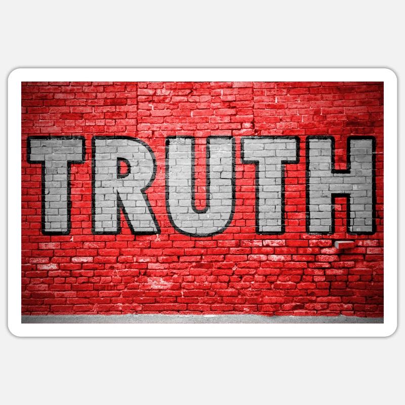 Truth Brick Wall Graffiti - Sticker taille S (10 x 10 cm) - blanc mat