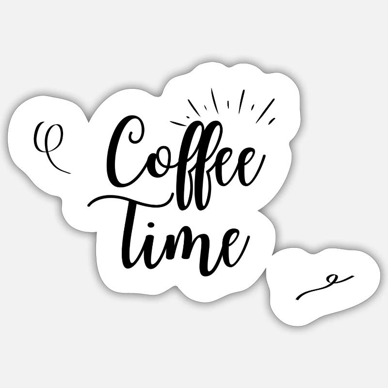 Café Brown Design - Sticker taille S (10 x 10 cm) - blanc mat