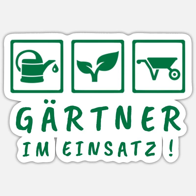 Gärtner im Einsatz Sticker Größe S (10 x 10 cm)
