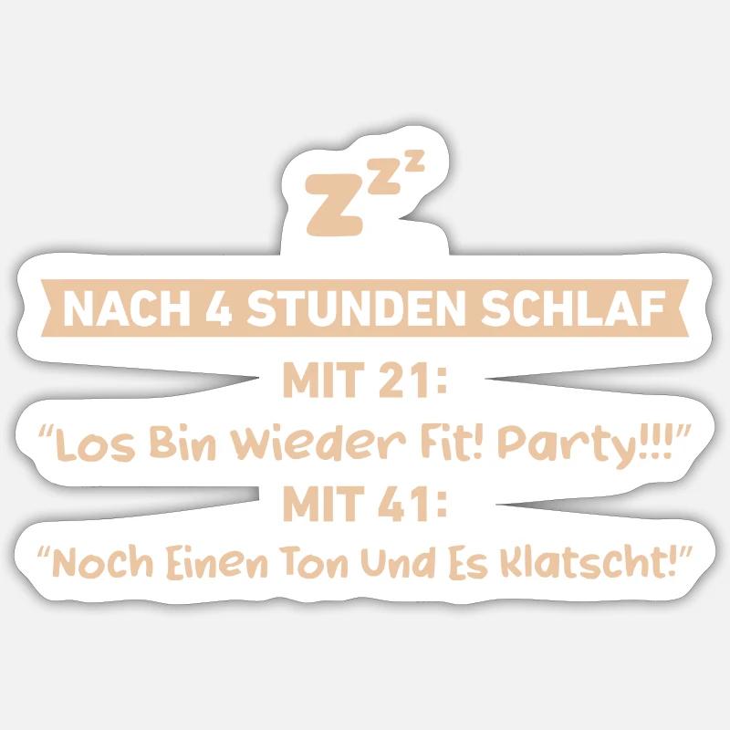 Schlaf müde Morgenmuffel Langschläfer Sticker Größe S (10 x 10 cm)