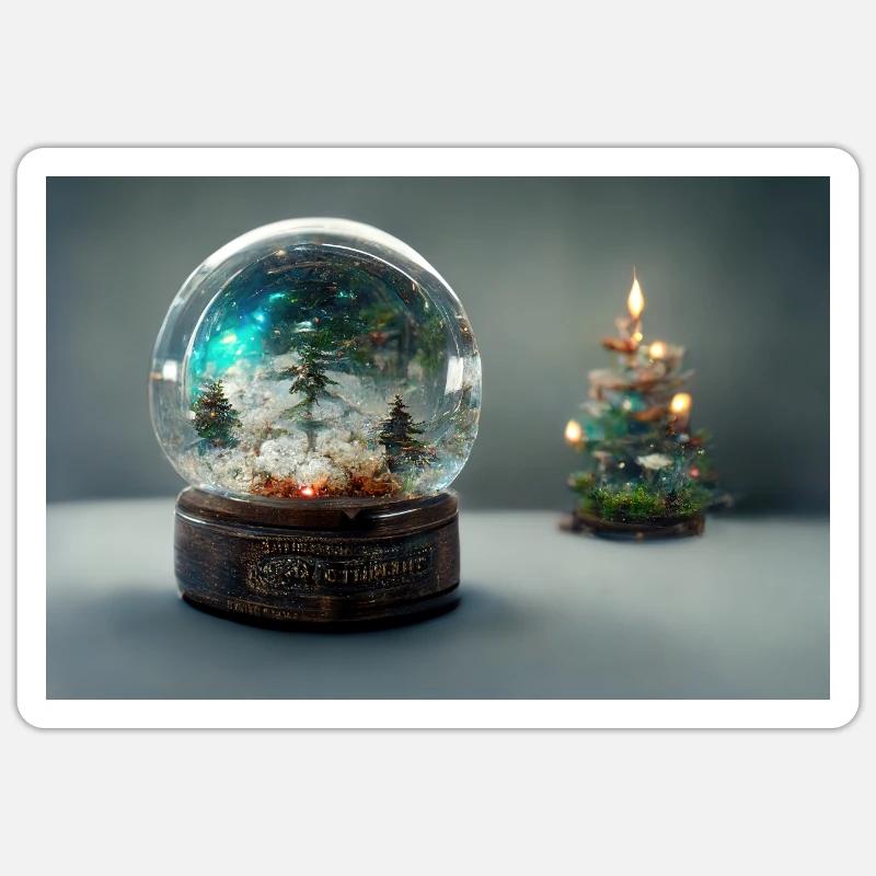Noël 11 - Sticker taille S (10 x 10 cm) - blanc mat