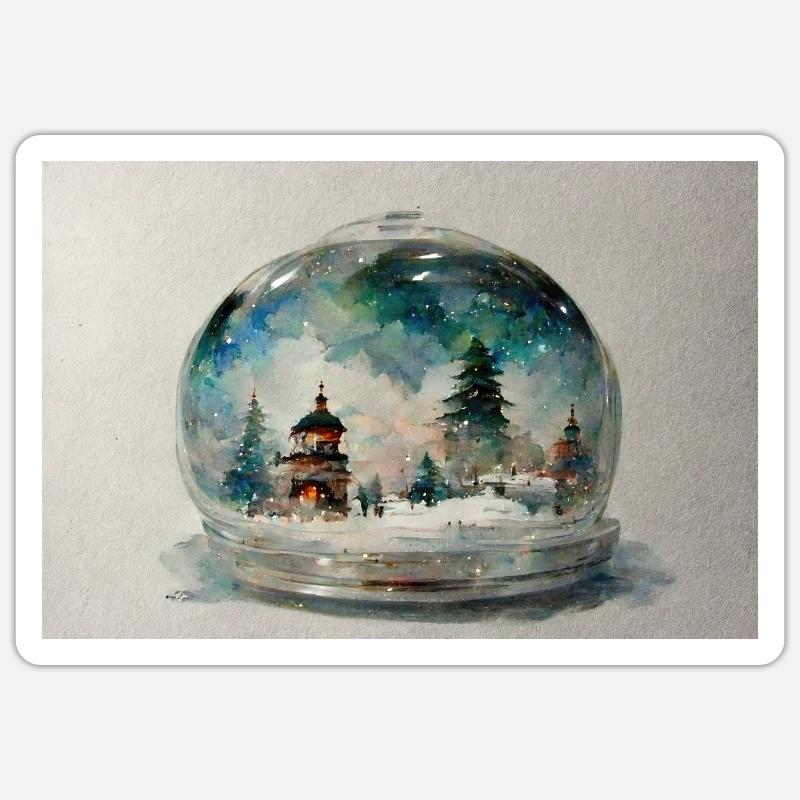 Noël 14 - Sticker taille S (10 x 10 cm) - blanc mat