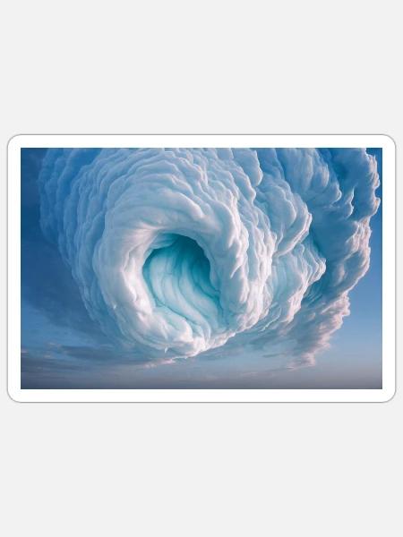 Wolken Strudel - Sticker Größe S (10 x 10 cm) - Mattweiß