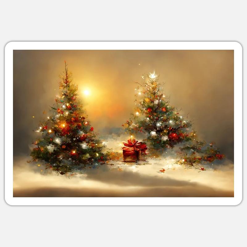 Weihnachtsstimmung - Sticker Größe S (10 x 10 cm) - Mattweiß