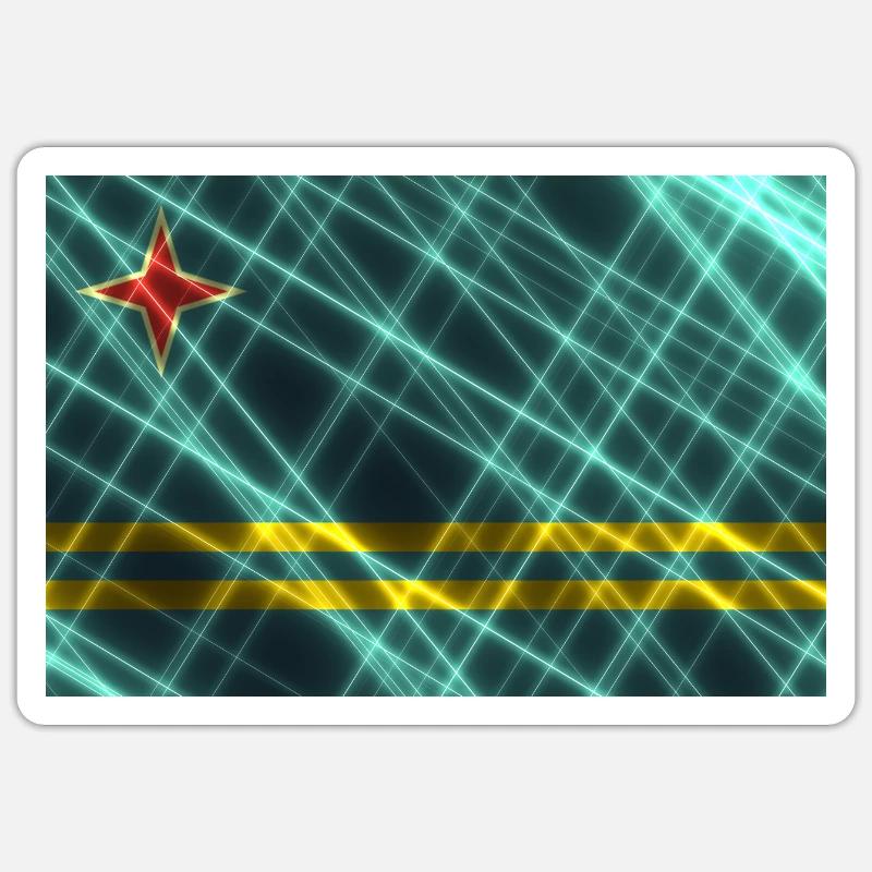 Aruba - Sticker taille S (10 x 10 cm) - blanc mat