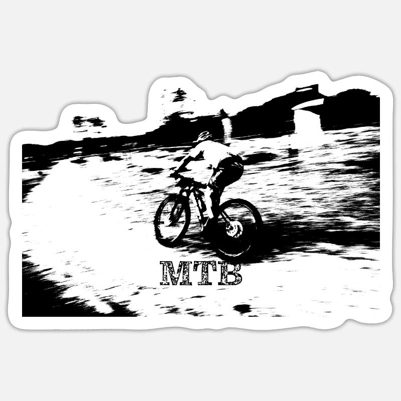mtb mtb bmx - Sticker Größe S (10 x 10 cm) - Mattweiß