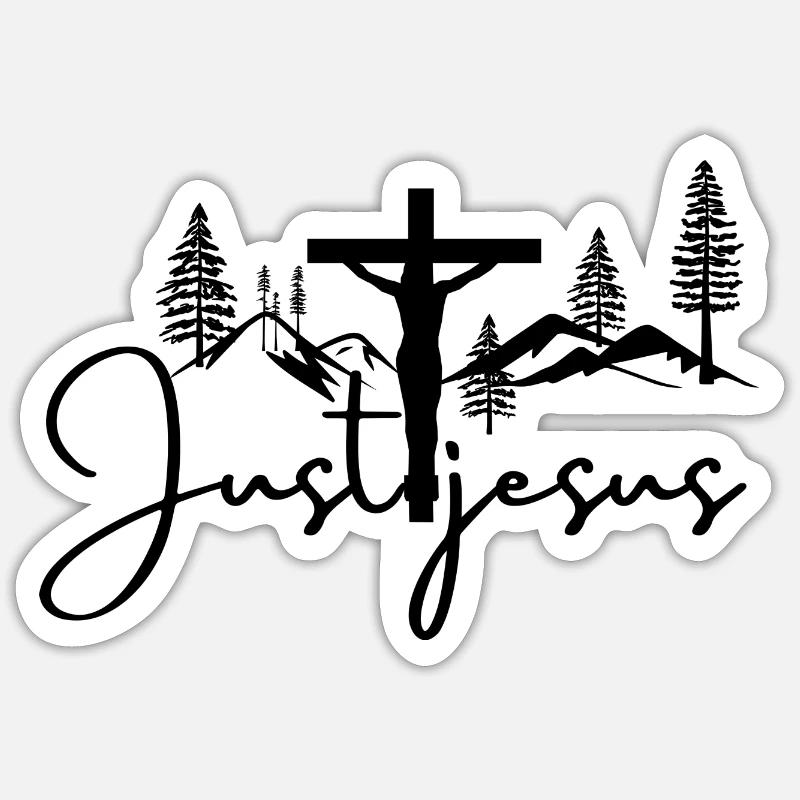 Just Jesus - Sticker Größe S (10 x 10 cm) - Mattweiß