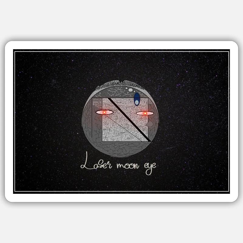 Laser Eyes 2 - Sticker Größe S (10 x 10 cm) - Mattweiß