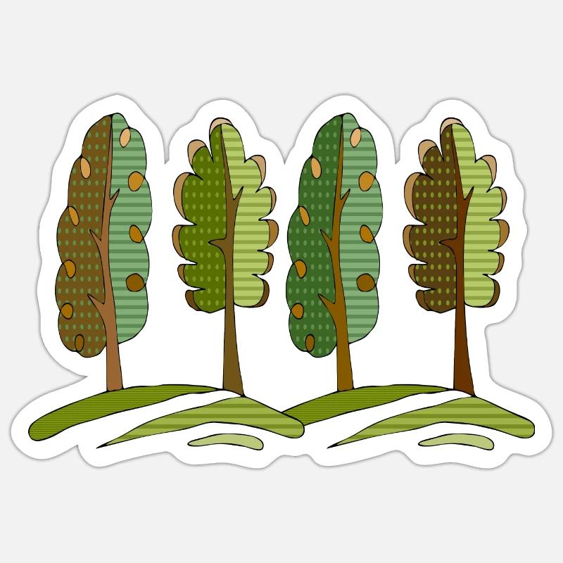 Baum - Sticker Größe S (10 x 10 cm) - Mattweiß