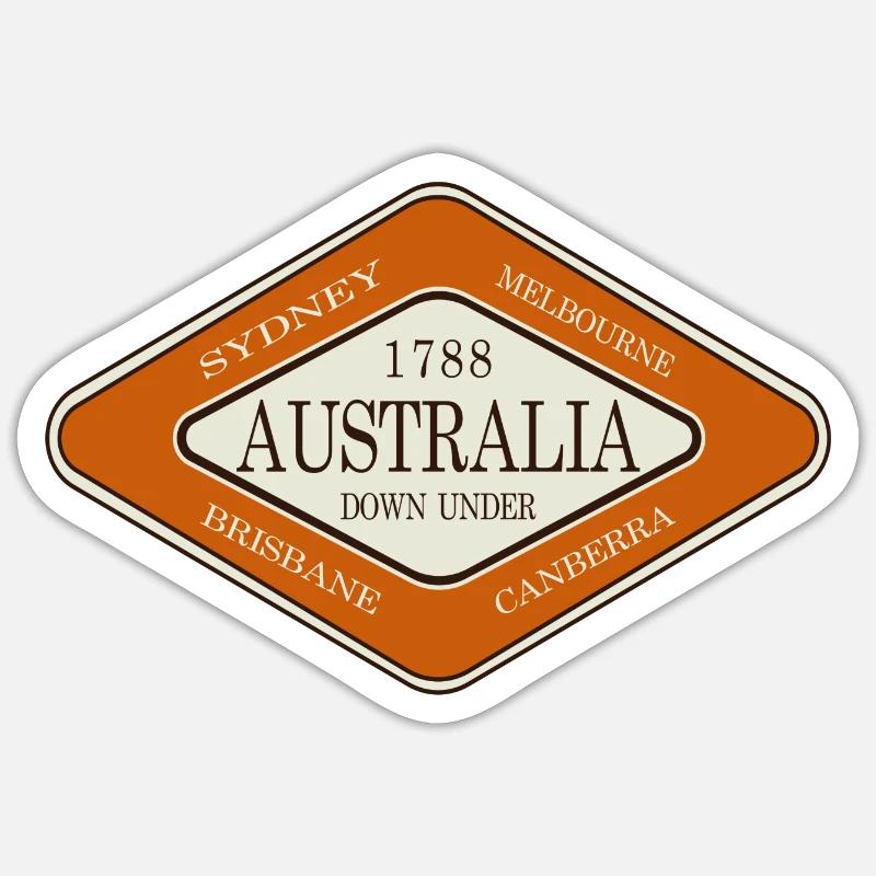 AUSTRALIA 1788 DOWN UNDER - Sticker Größe S (10 x 10 cm) - Mattweiß