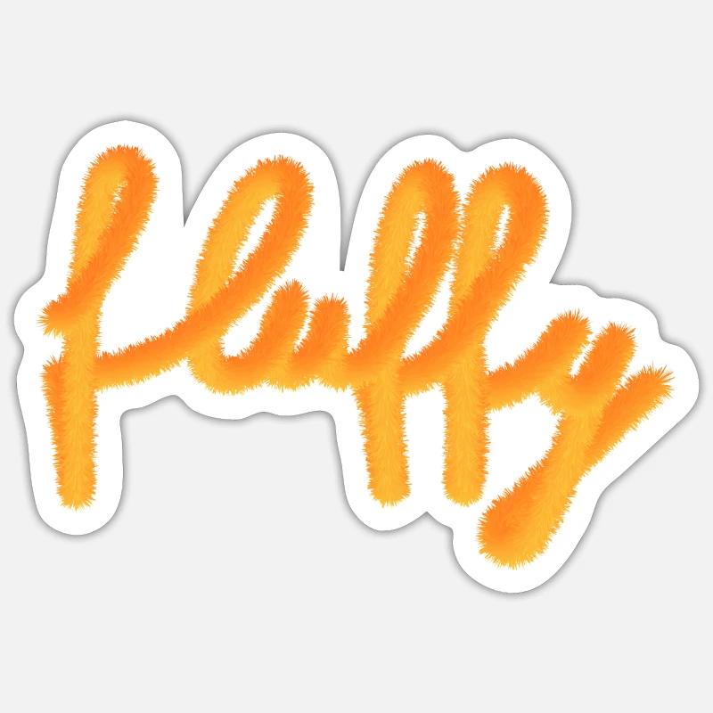 Fluffy - Sticker Größe S (10 x 10 cm) - Mattweiß