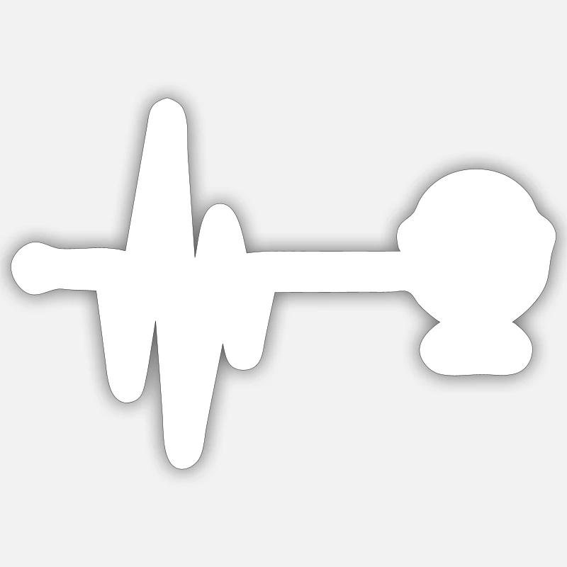 Icône miroir Pulse - Sticker taille S (10 x 10 cm) - blanc mat