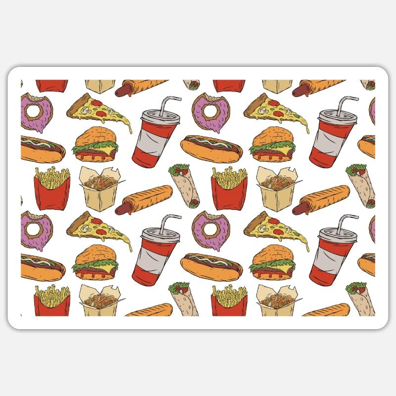 Fast Food Patterns Sticker size S (10 x 10 cm)