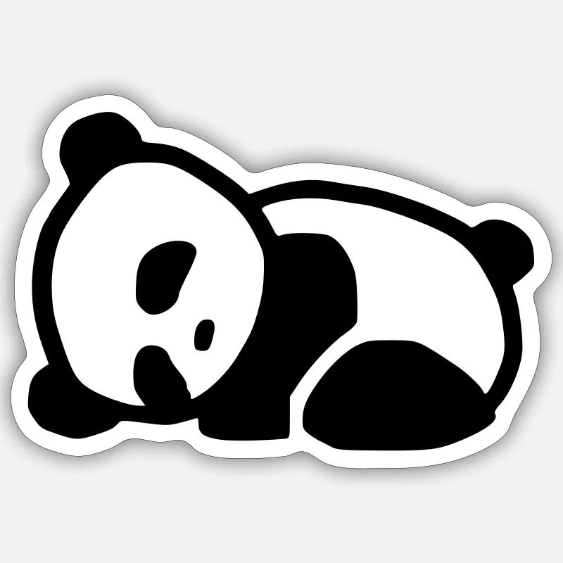 cuddly panda - Sticker size S (10 x 10 cm) - white matte