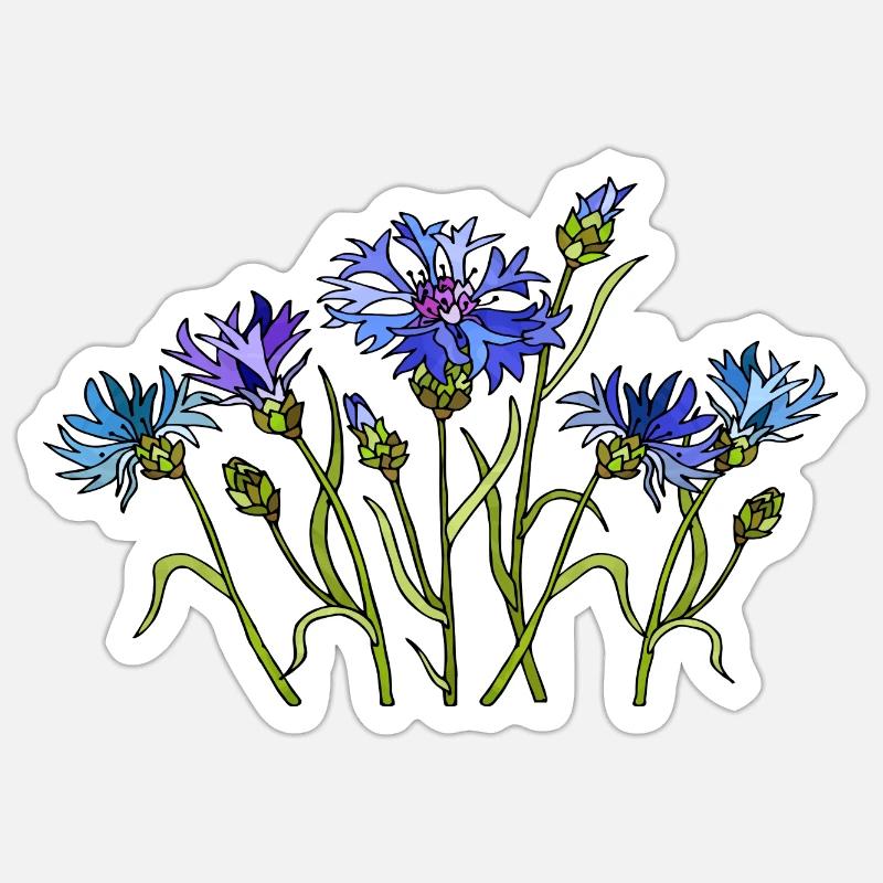 Fleur - Sticker taille S (10 x 10 cm) - blanc mat