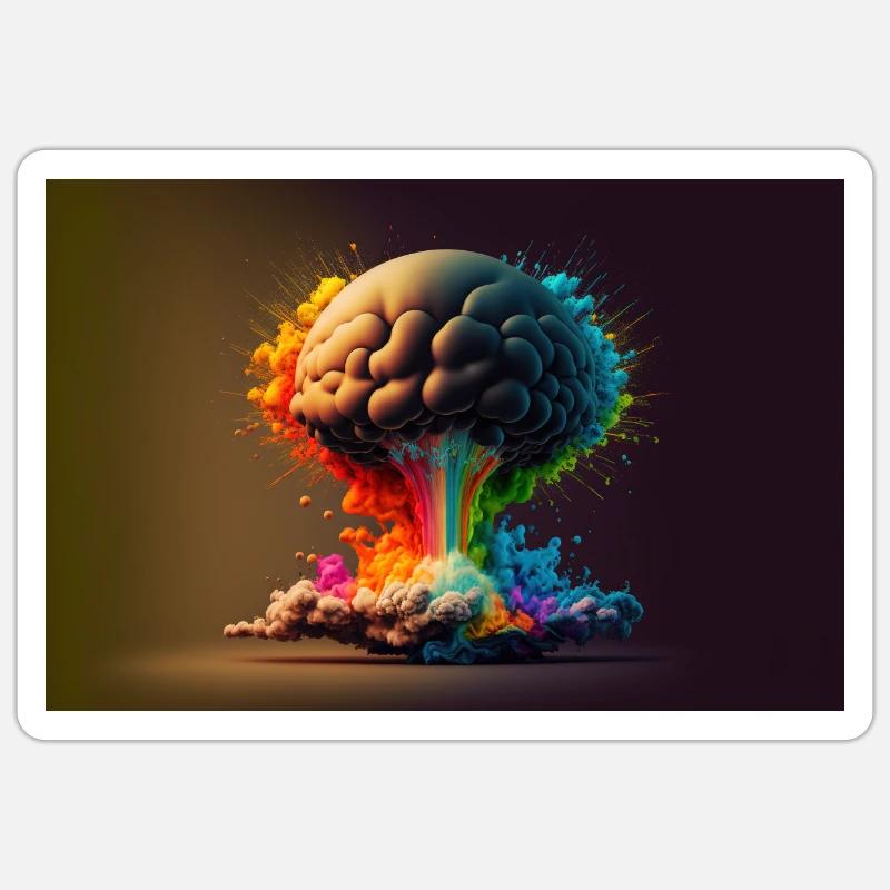 Rêver de bombe atomique - Sticker taille S (10 x 10 cm) - blanc mat