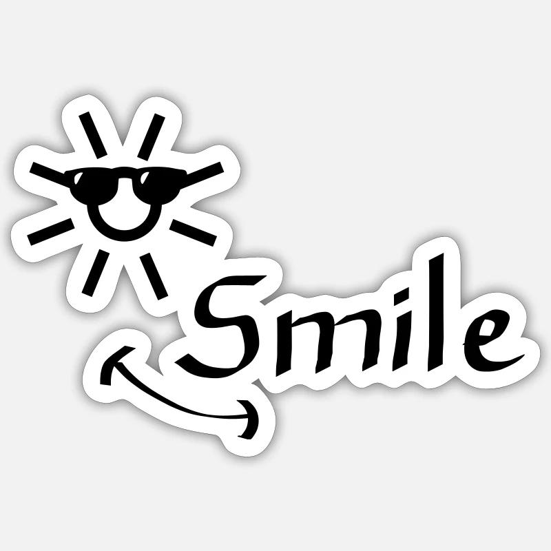 Sourire - Sticker taille S (10 x 10 cm) - blanc mat