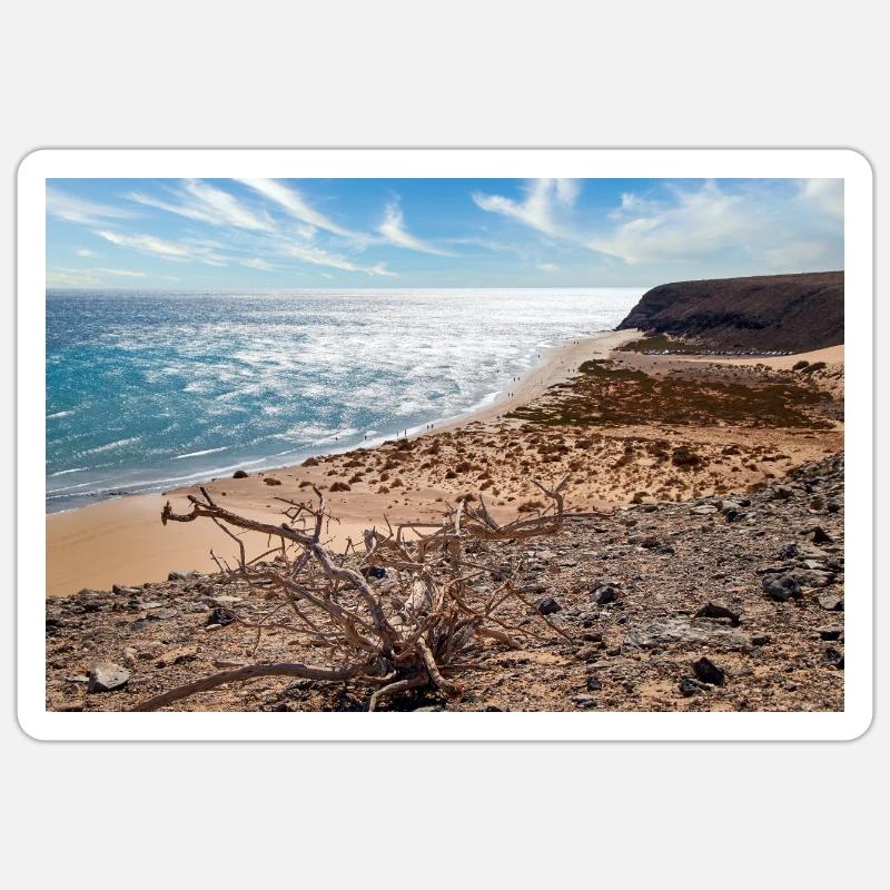 Blick über eine wunderschöne Badebucht Risco del Paso Sticker Größe S (10 x 10 cm)
