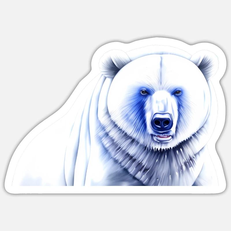 Blau Weiß Eisbär Sticker Größe S (10 x 10 cm)