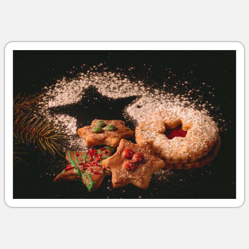 Biscuits de Noël - Sticker taille S (10 x 10 cm) - blanc mat