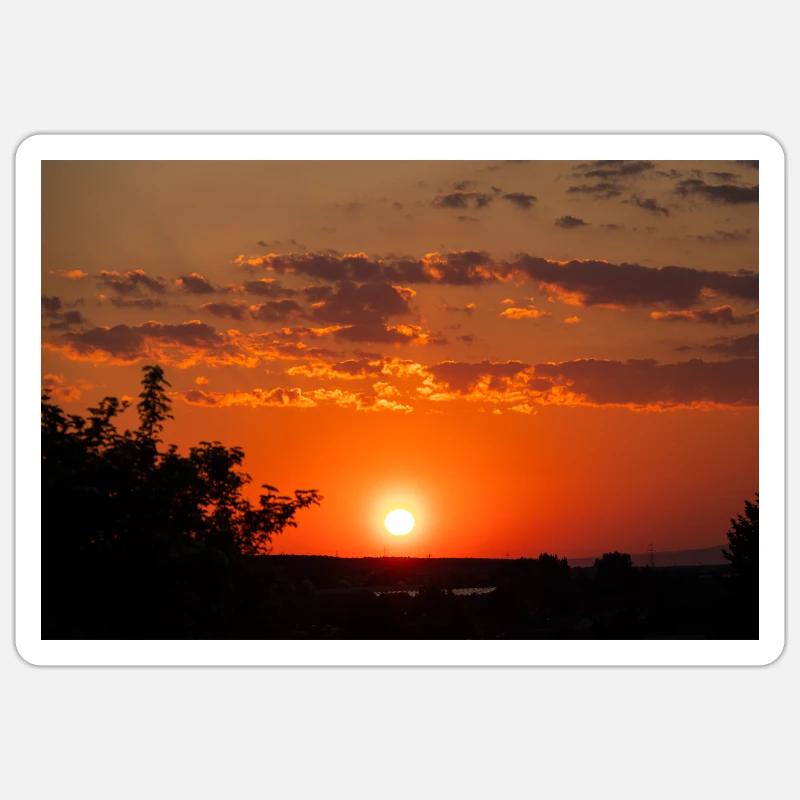 Lever du soleil - Sticker taille S (10 x 10 cm) - blanc mat