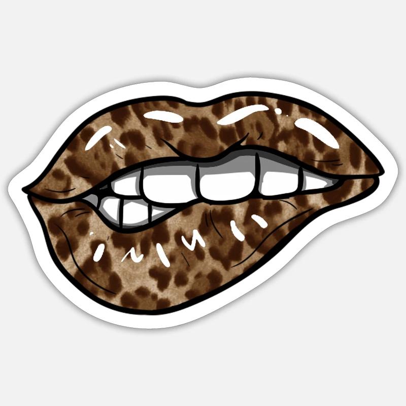 Leopard Lips Sticker size S (10 x 10 cm)